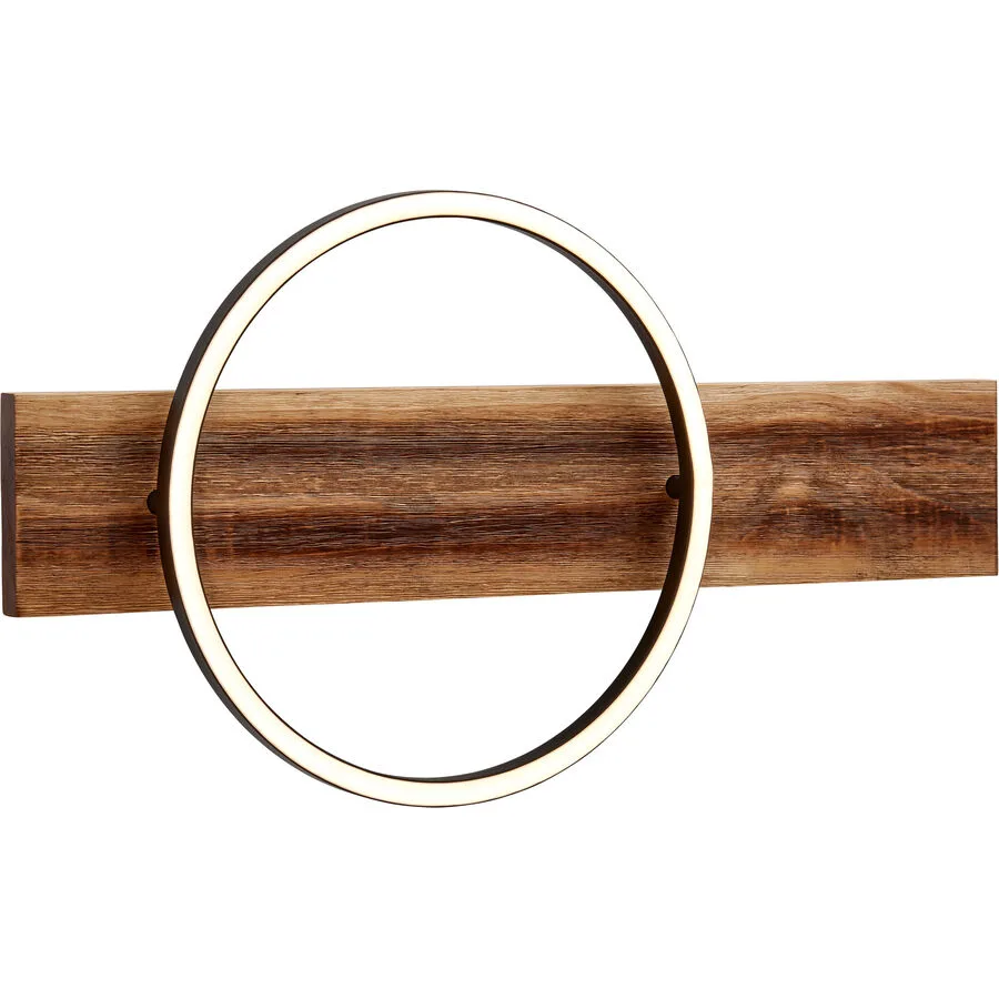 Wandlampe Hatti Braun Eisen/Holz 30 cm 56 cm - Farbe: holzfarben - LED - Lichtfarbe: Warmweiss - LED Energiesparlampen