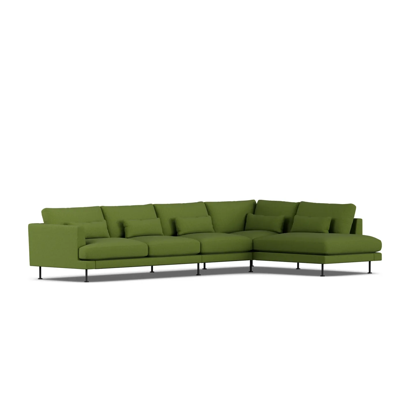 1898 Bredhult Sofa Luiza Green 3975-Schwarzer Stahl, 4-sitzig B1