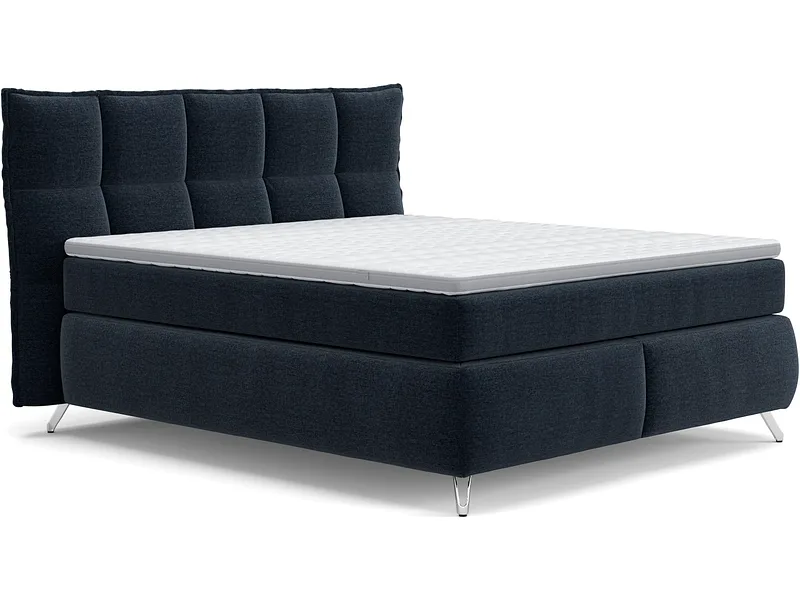 Boxspringbett SWISS HOME STYLE AGATA blau 160x200cm flexibel / fest