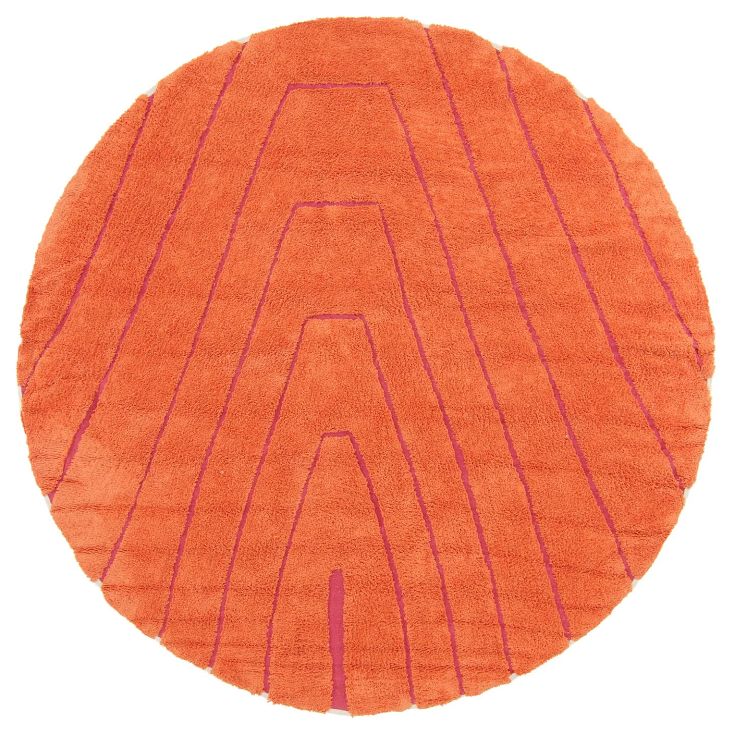Rundt teppe - Sivia Natural Cotton Shaggy (rød/oransje) (Størrelse: Ø 240 cm)