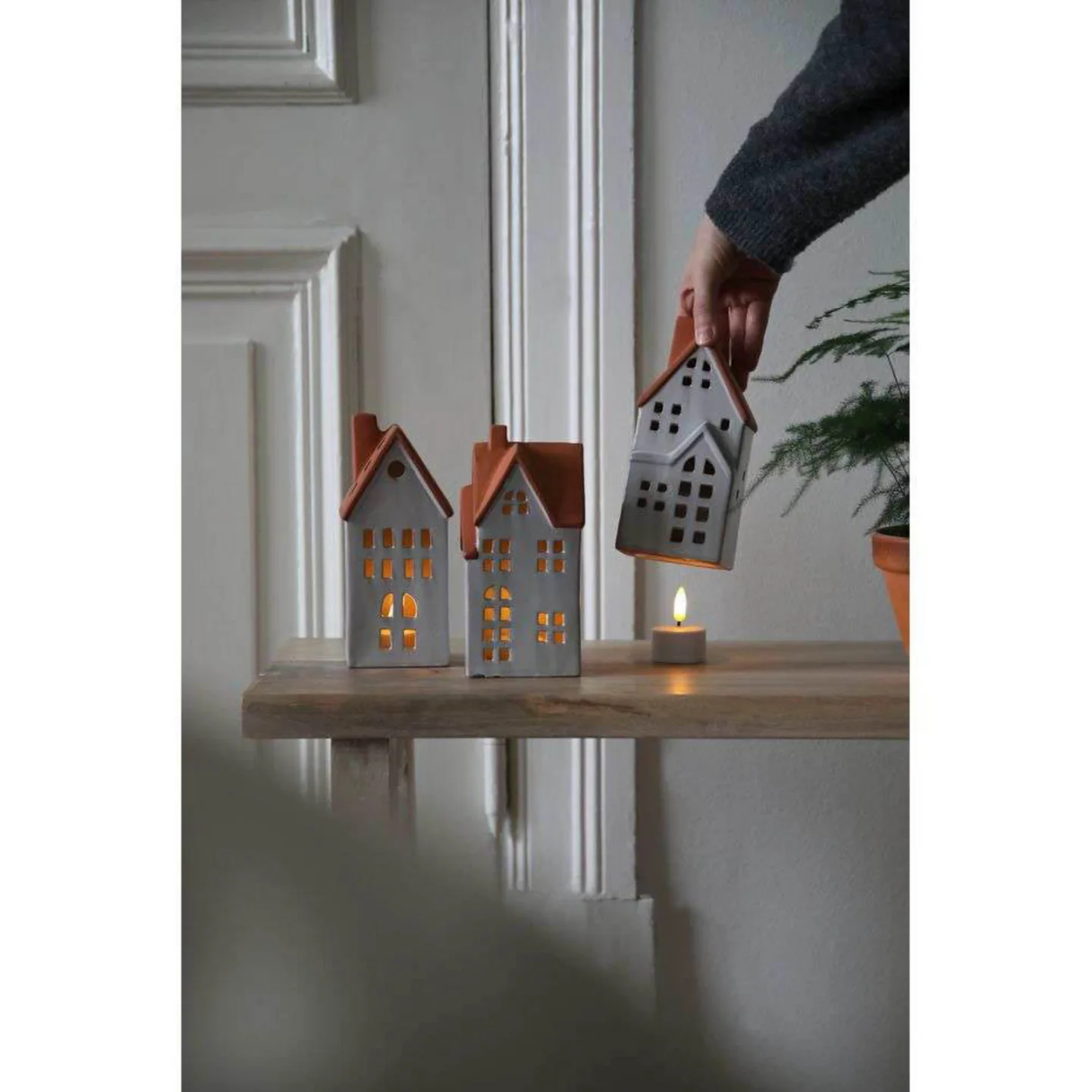 Molton Decoration Bordlampe 3 pcs. White/Brown - Markslöjd - Stue - Keramik