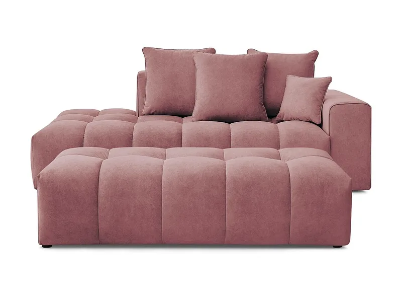 3er Sofa mit Hocker BOBOCHIC MONT-BLANC Samt rosa