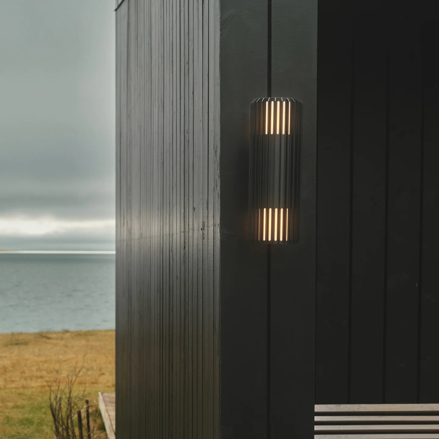 Aludra Double udendørs væglampe Seaside Black med 2 lyskilder - Nordlux - Aluminium - Med én lyskilde