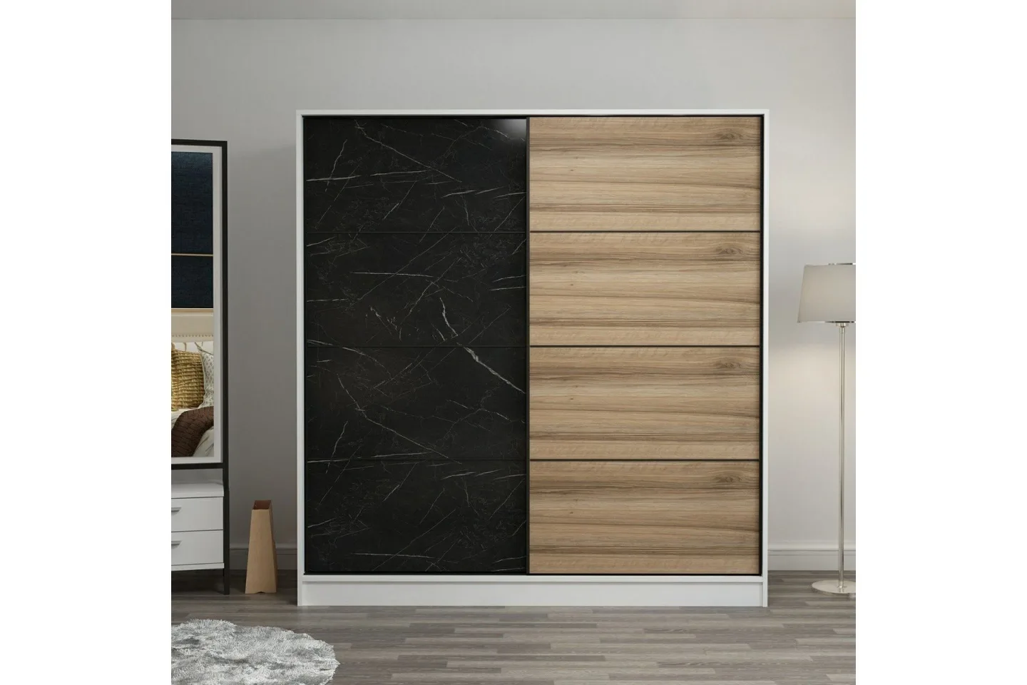 Fruitland Garderob 220 cm - Svart/Brun