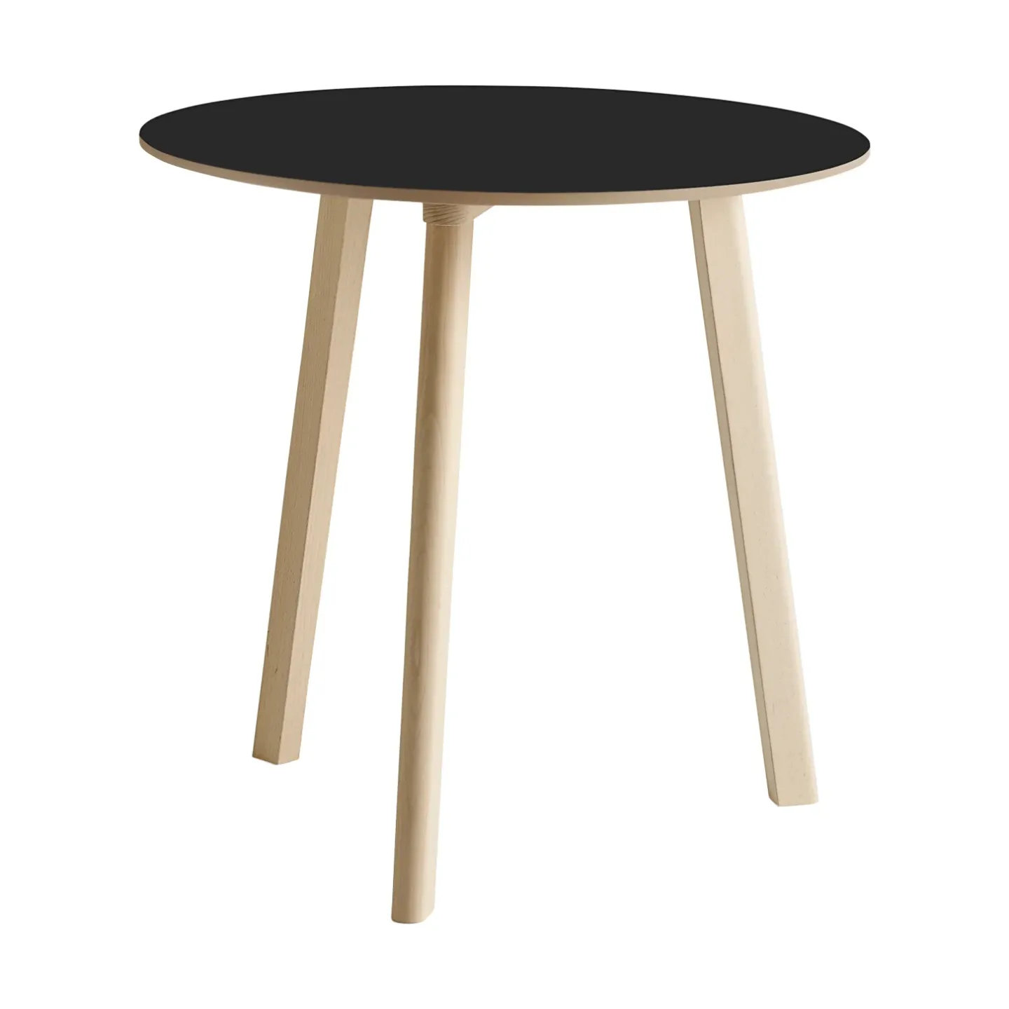 HAY CPH220 Deux 2.0 bord Ø75 cm Black laminate-untreated beech