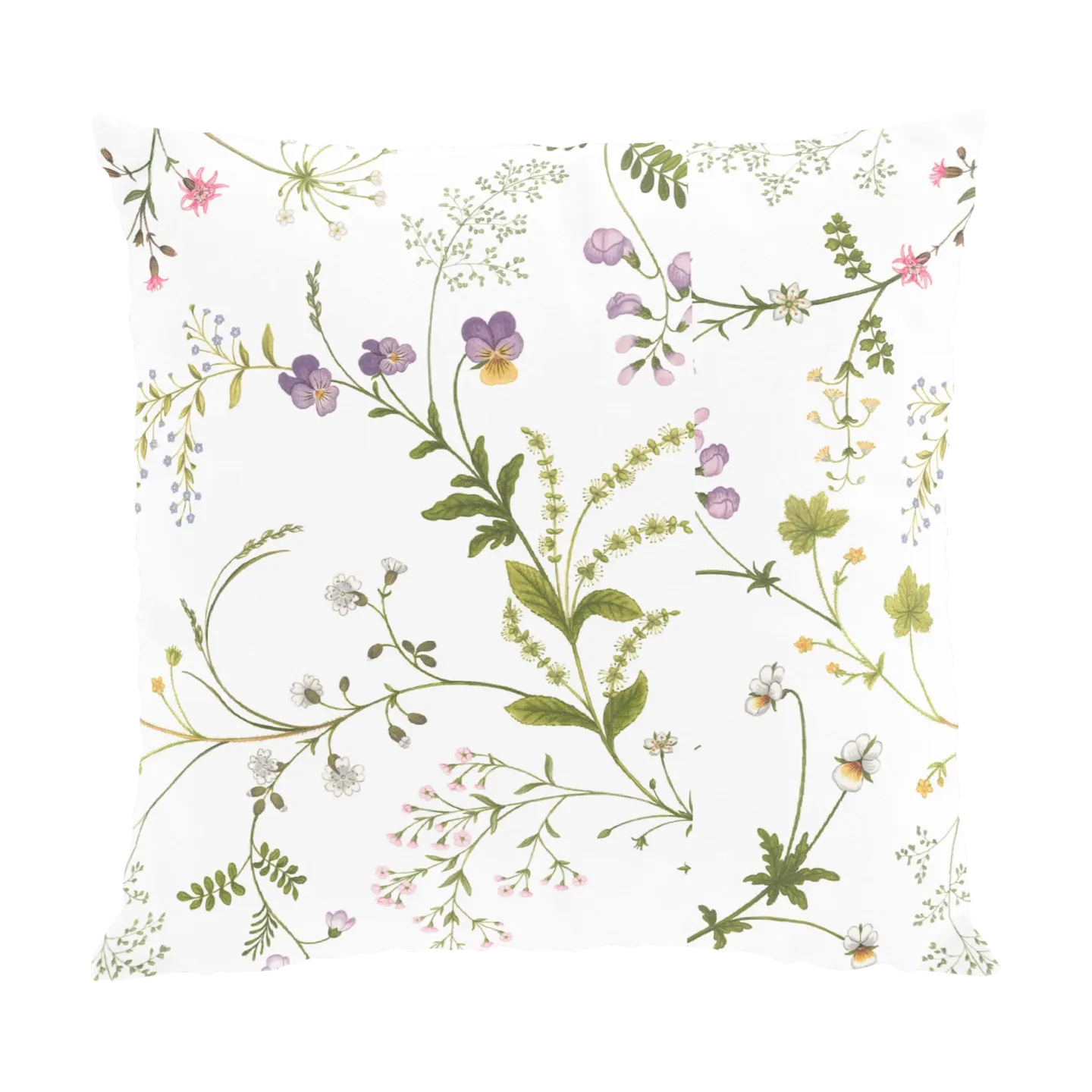 Arvidssons Textil Blomsteryra kuddfodral 47x47 cm Grön