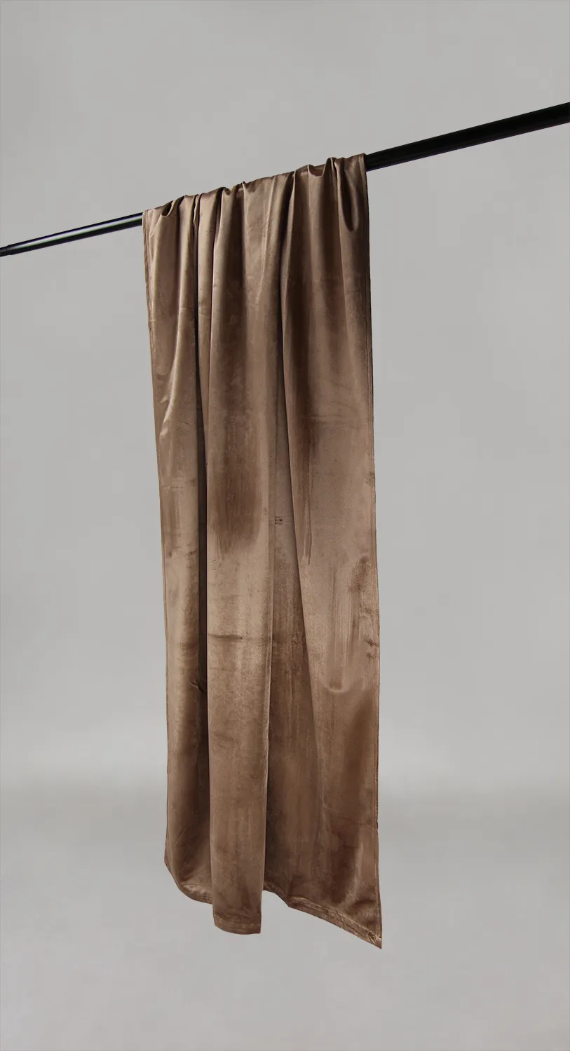 Gardiner - Fløyelsgardiner Marlyn (mørk beige) (Størrelse: 130 x 250 cm)
