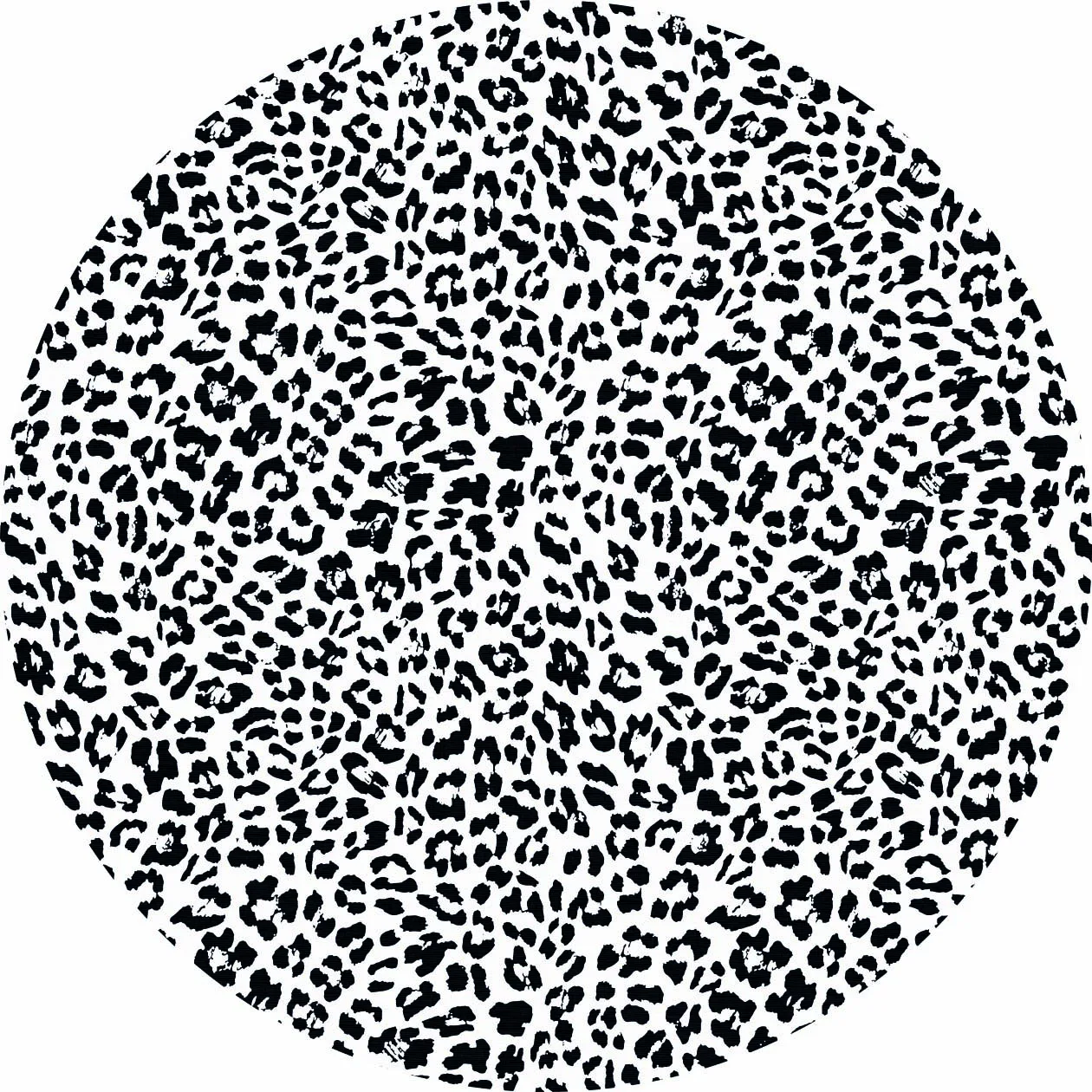 Runde tepper - Leopard (svart/hvit) (Størrelse: Ø 200 cm)