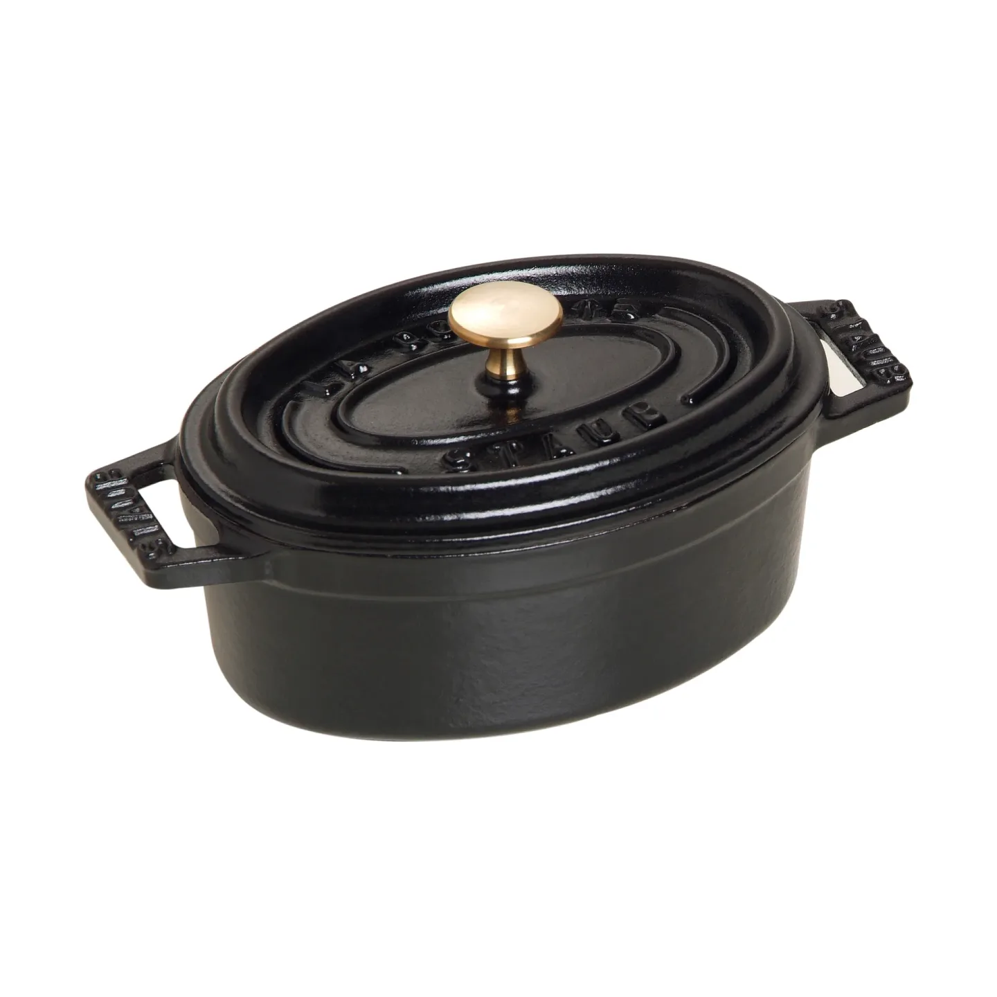 STAUB Staub La Cocotte ovaler Mini-Topf Gusseisen 0,25 L Schwarz