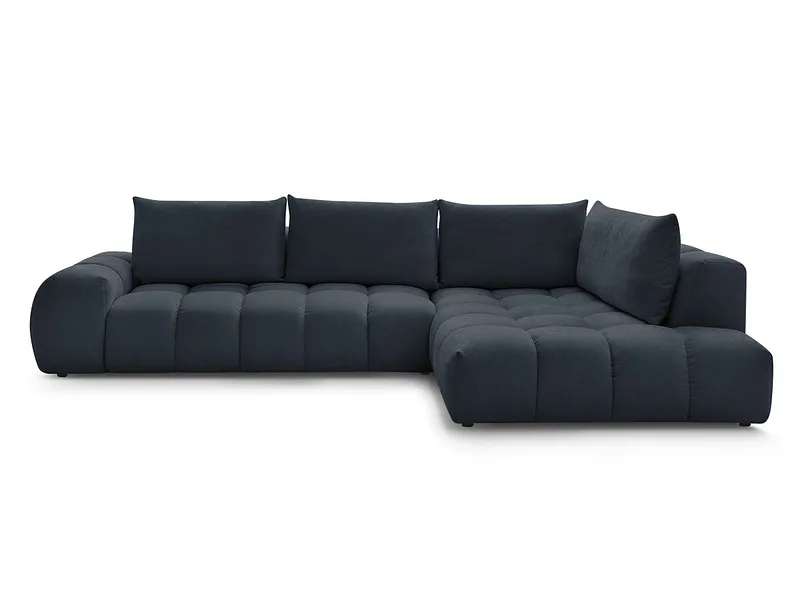 Ecksofa BOBOCHIC EVEREST Stoff mit Textur dunkelblau