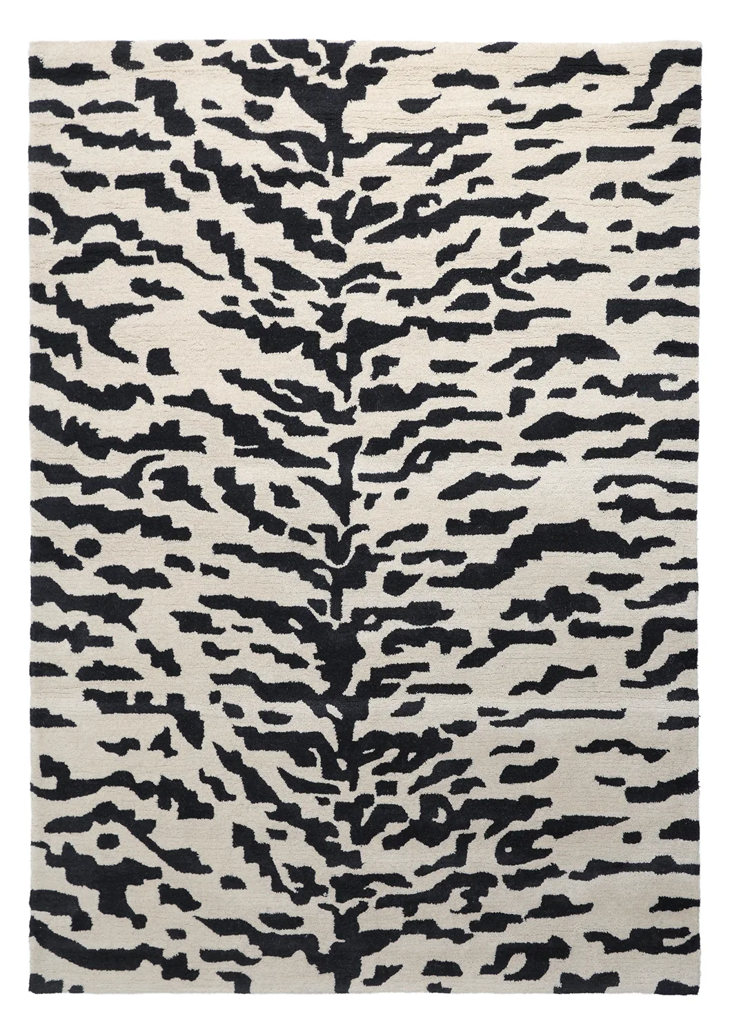 Ryetepper - Zebra Tufted Wool Premium (hvit/svart) (Størrelse: 240 x 340 cm)