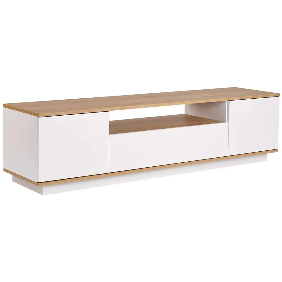TV-Möbel Georis weiss/eiche Holzwerkstoff B 180 cm