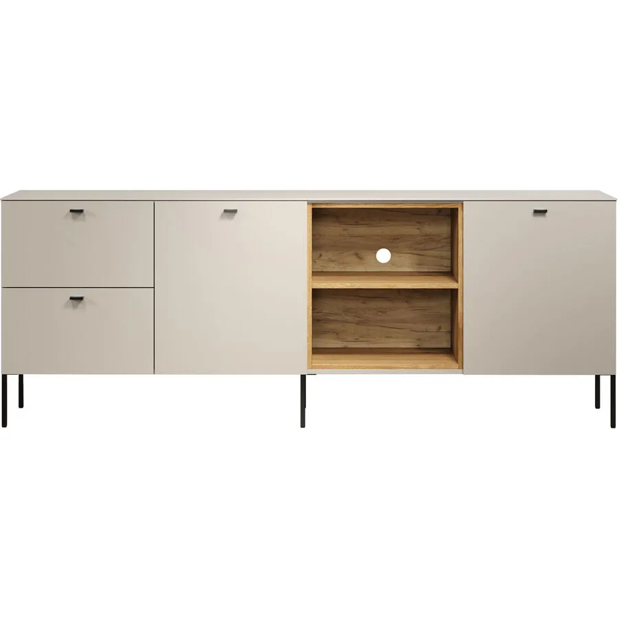 TV-Möbel Hefner graubeige Holzwerkstoff B 200 cm