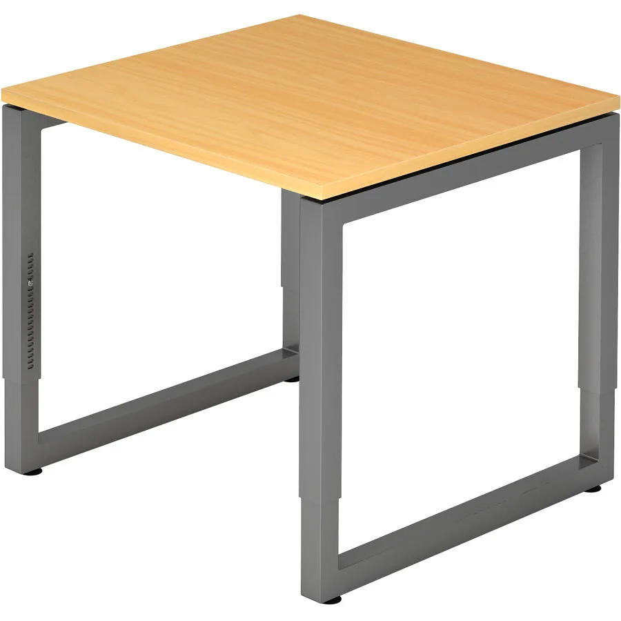 Schreibtisch Office buche Holzwerkstoff Höhenverstellbar B 80 T 80 cm