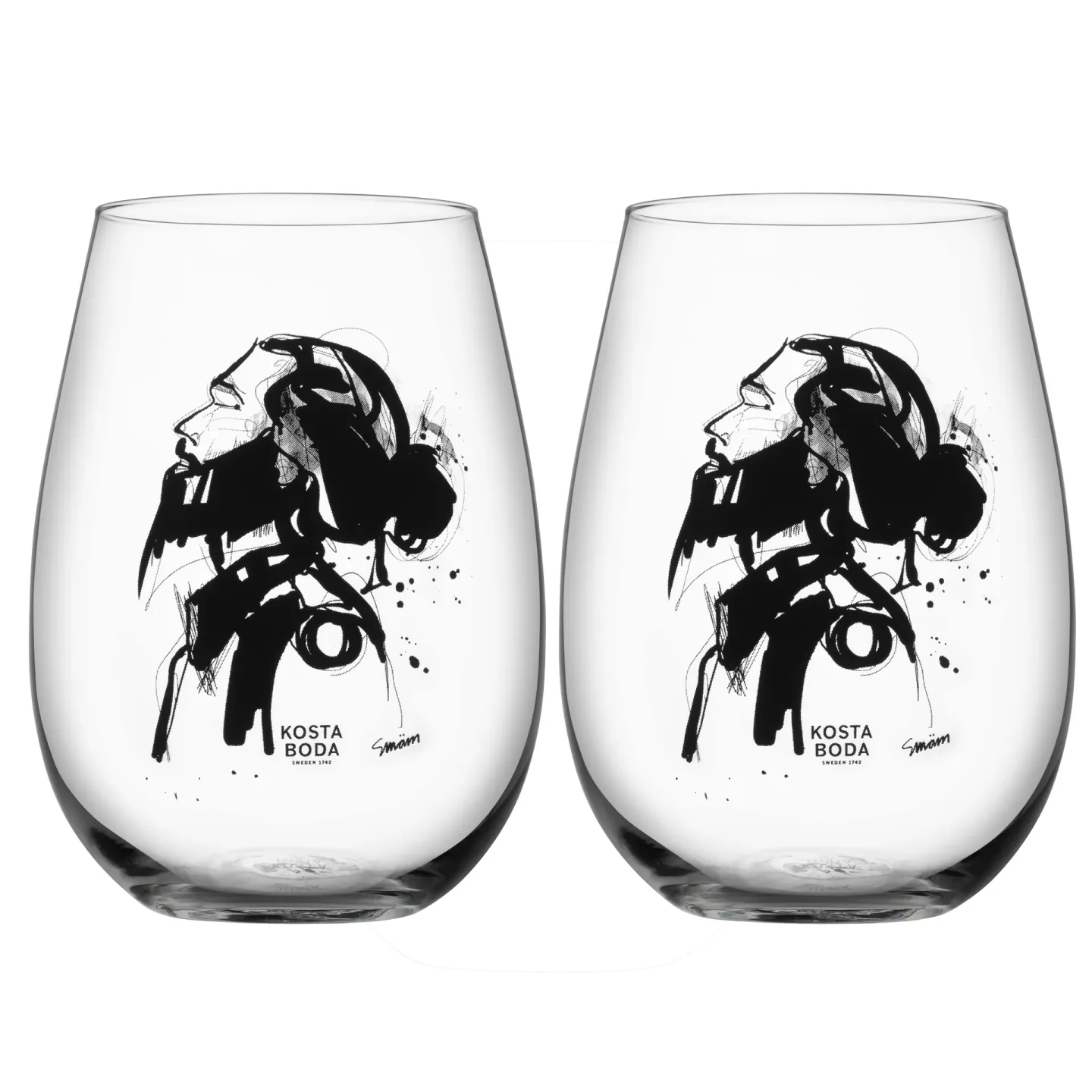 Kosta Boda All about you tumblerglas 57 cl 2-pack Love him (grå)