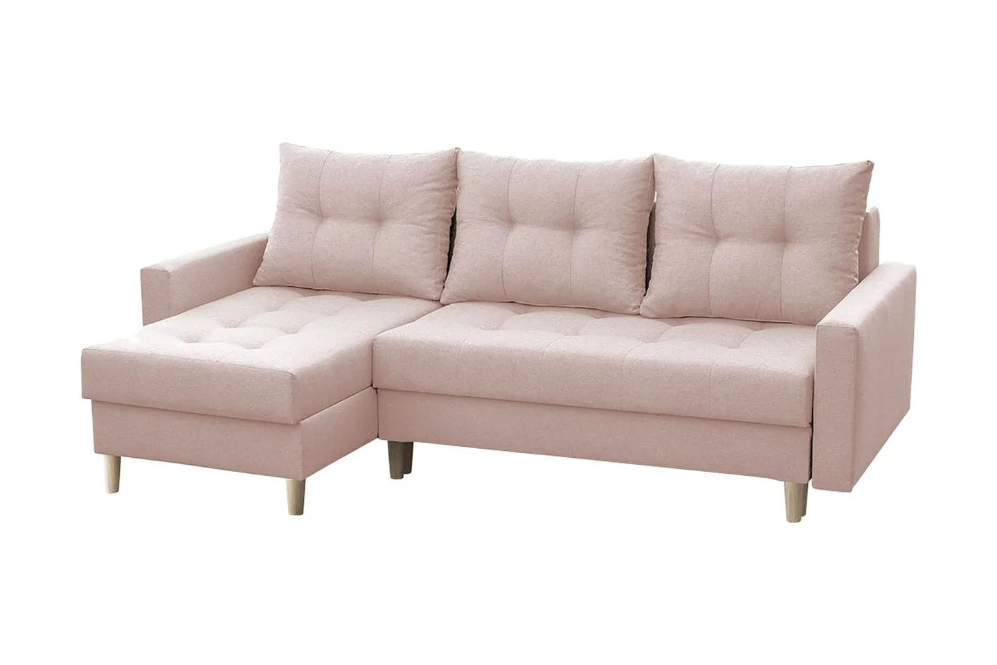 Bodo Divanbäddsoffa 222x140x90 cm - Rosa