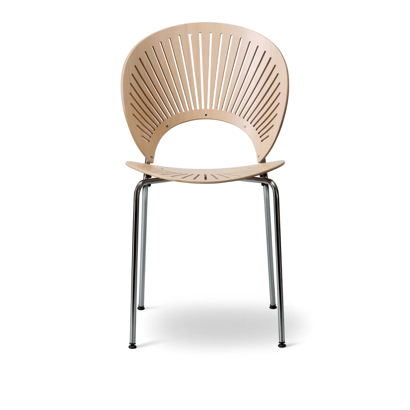 Fredericia Furniture - Trinidad stol krom / lackerad bok - Matstolar - Nanna Ditzel - Silver - Metall/Trä