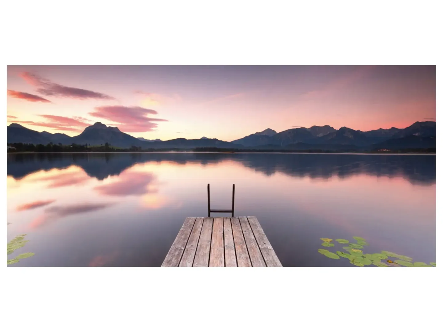 image LAND Digitaldruck auf Glas Steg in Der Abenddämmerung | Schubiger Möbel
