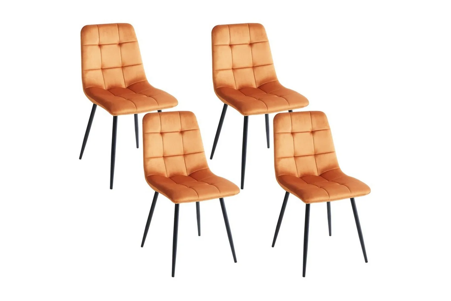 Set med 4 matstolar Powell - Orange, svart