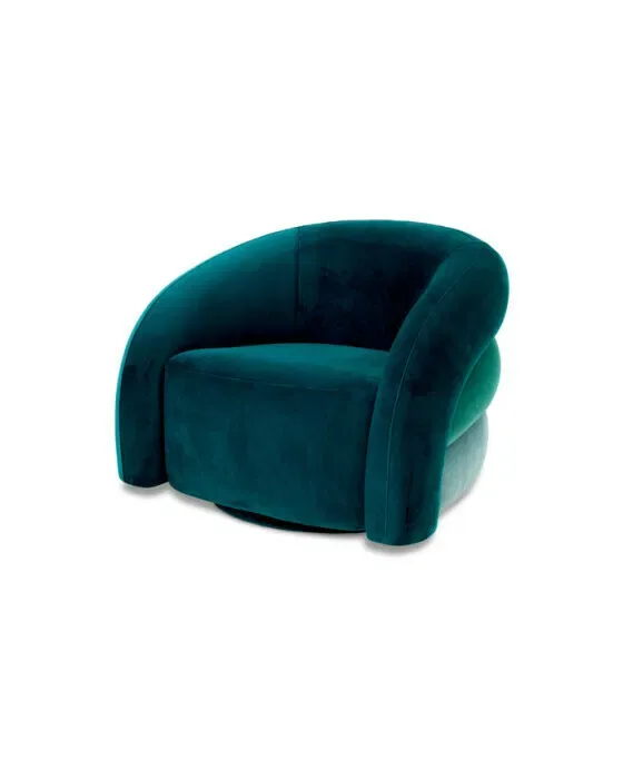 Novelle Swivel Chair Savona Sea Green Velvet