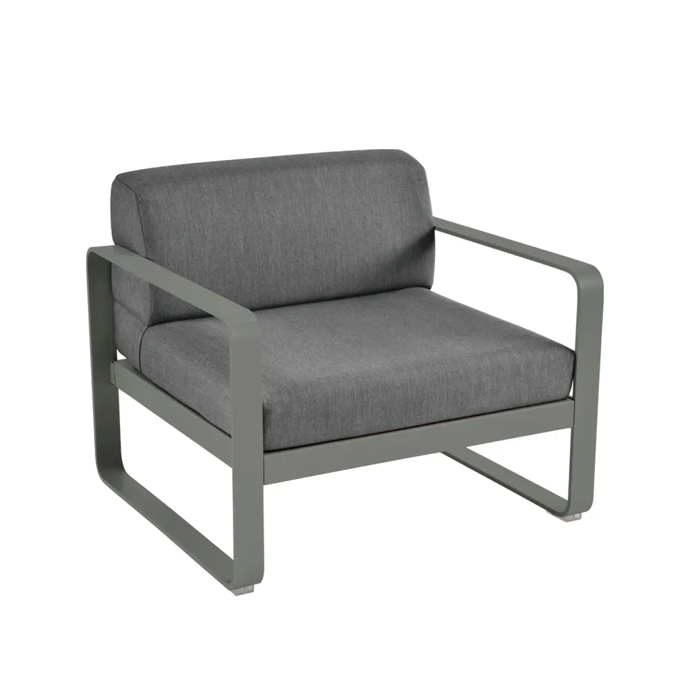 Fermob Bellevie fåtölj Rosemary (grön), graphite grey dyna