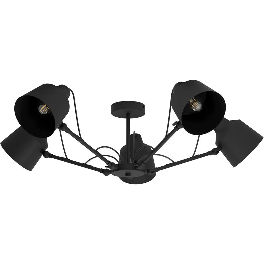 Eglo Deckenlampe Basurtu Schwarz Stahl 27 cm