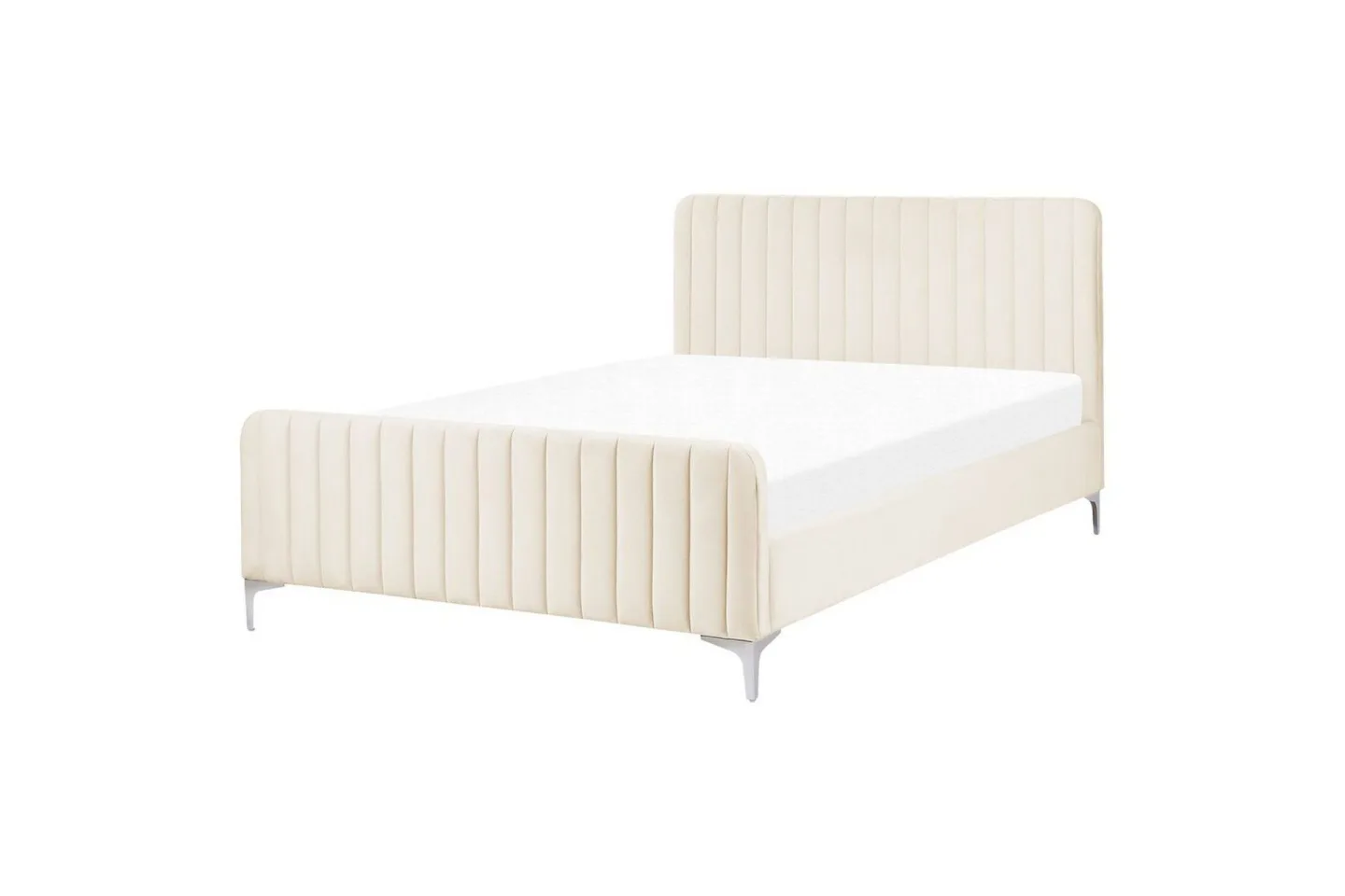 Dubbelsäng Lunan med lamellram Beige-Silver, 140x200 cm - Beige-Silver, 140x200 cm
