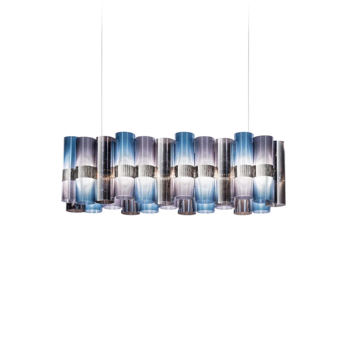 LED-Hängelampe La Lollo, blau/violett, 100 cm - Slamp - Wohnzimmer - Design - Kunststoff - Mit Schirm