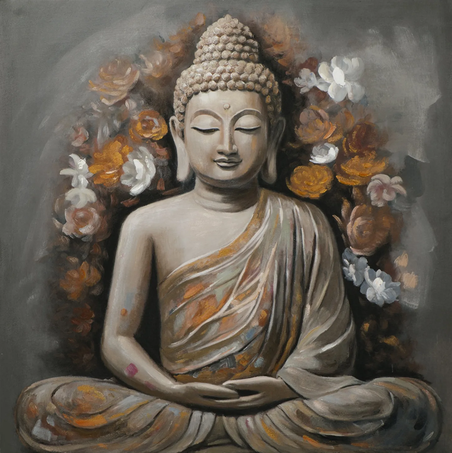 image LAND Gemälde Flowered Buddha | Schubiger Möbel