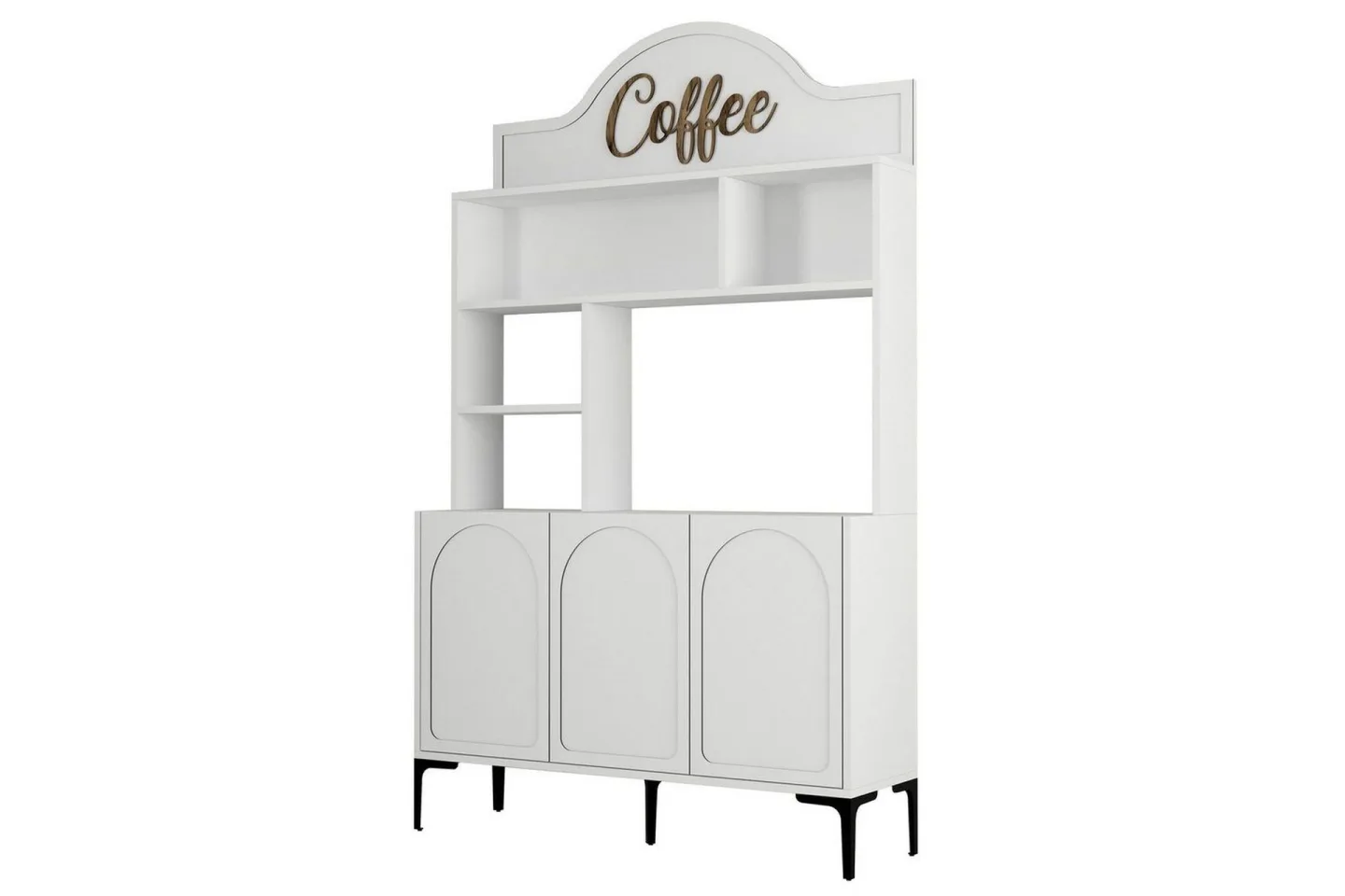 Kaffebarskåp Hazim Tre Vit / Svart - Vit / Svart