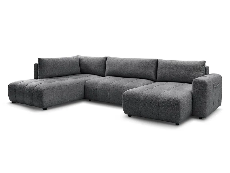 Wohnlandschaft BOBOCHIC ARSENE Stoff chiniert dunkelgrau