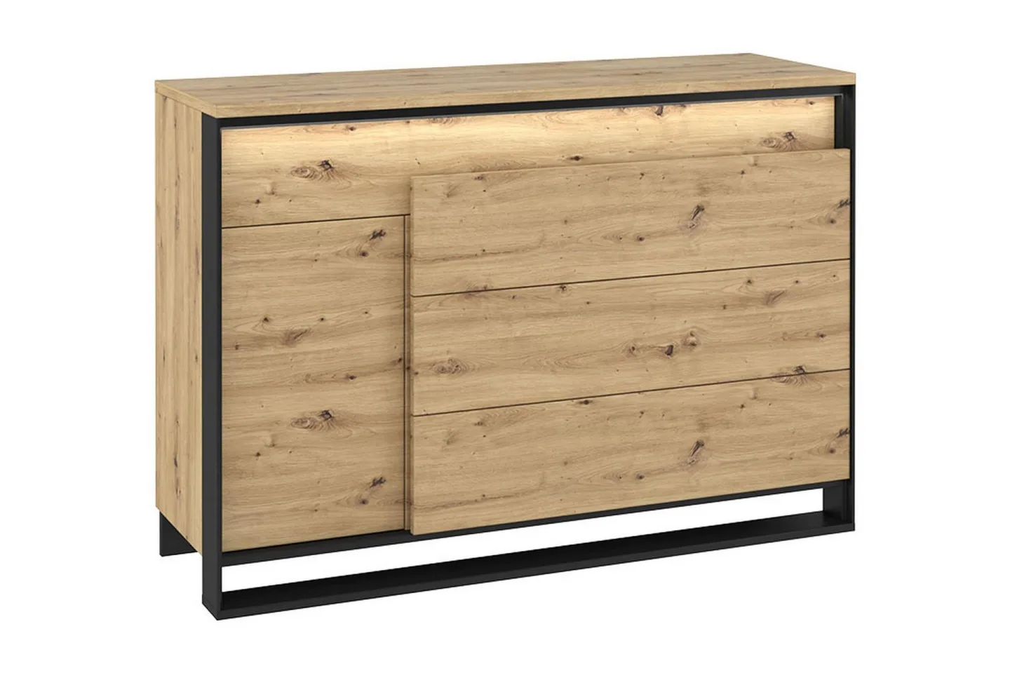 Quant Byrå 41x130 cm - Ek/Svart