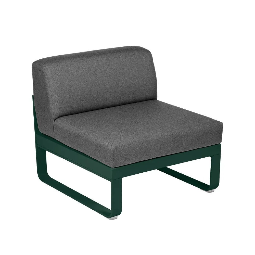 Fermob Bellevie Central modulsoffa Cedar green (grön), graphite grey dyna, 1-sits