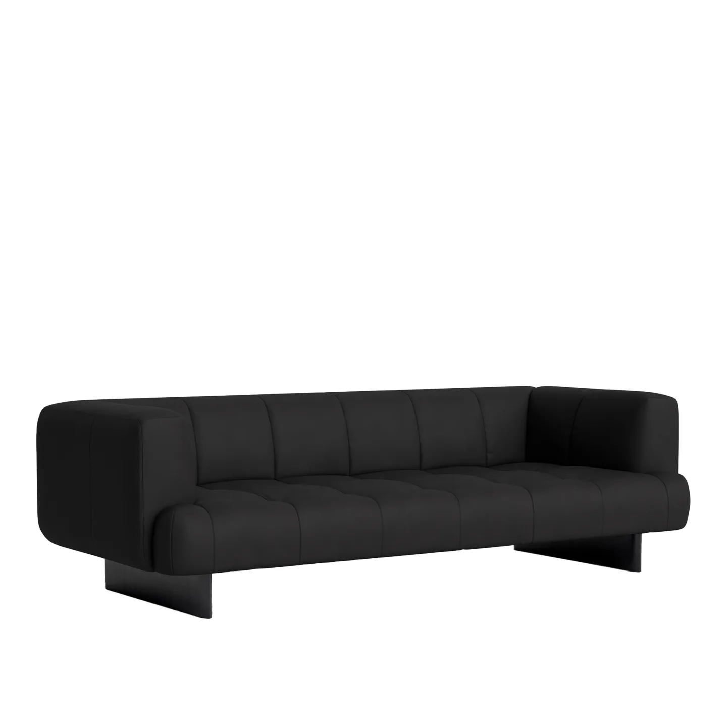 HAY - Quilton Lift 3 Seater Black Water-Based Lacquered Oak Base Full Upholstery Sense - Soffor - Doshi Levien - Trä