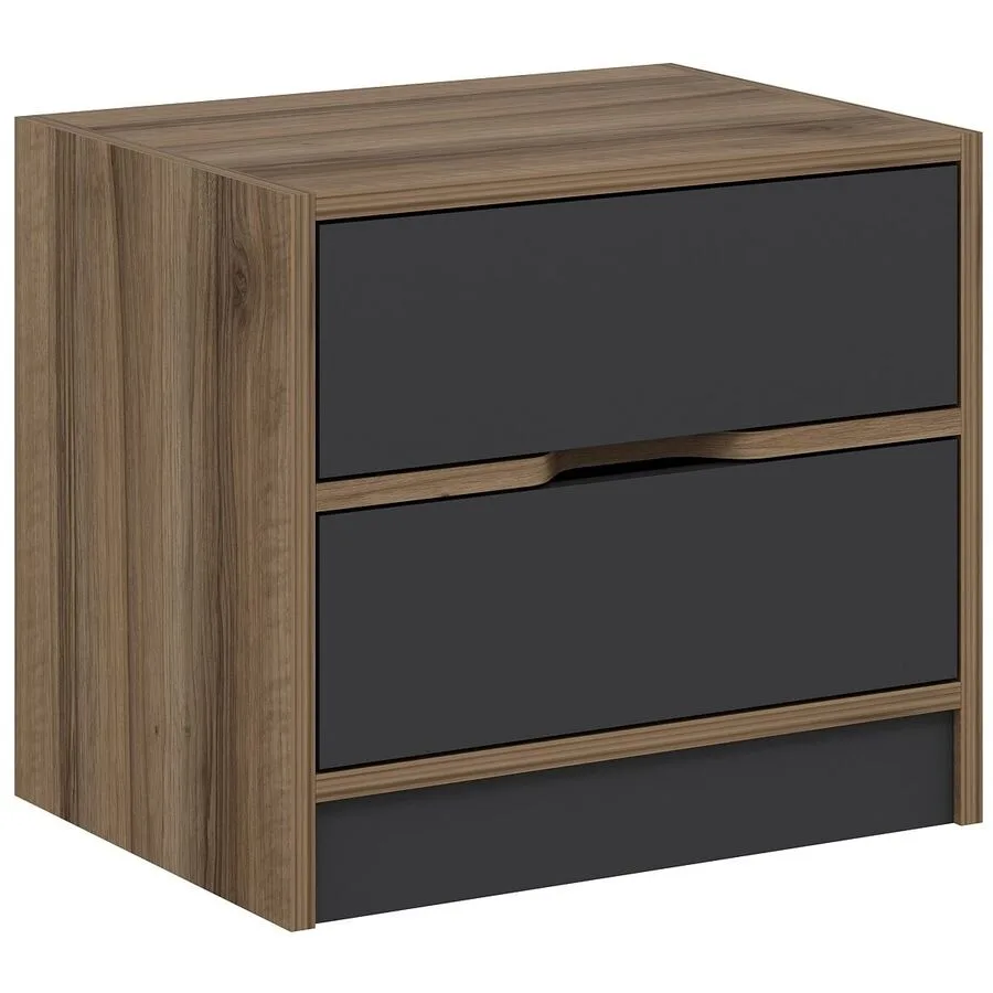 Nachttisch Uyumak Walnuss Melaminbeschichtete Spanplatte B 54 H 47 cm