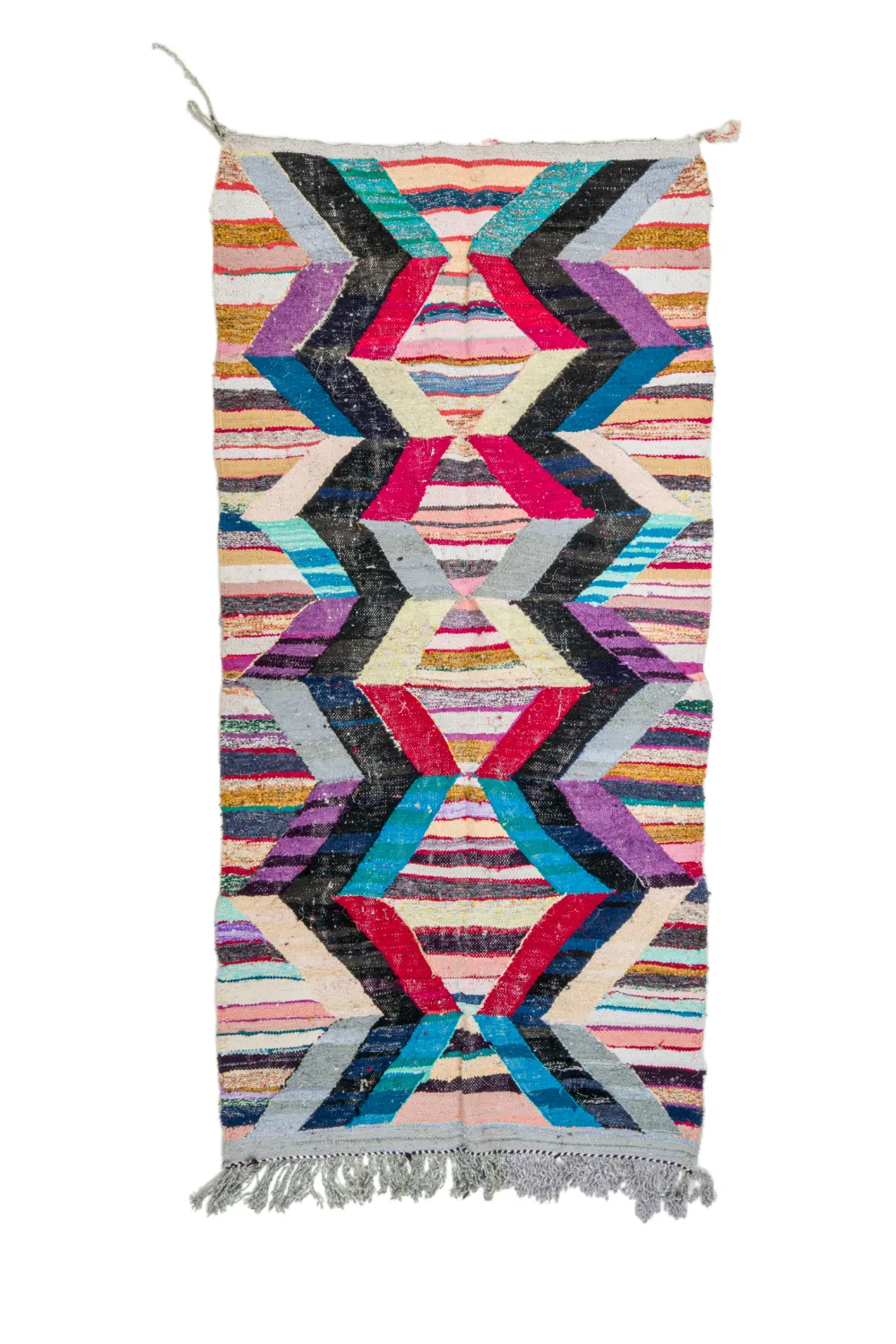 Marokkansk Boucherouite-teppe 140 x 290 cm (Størrelse: 140 x 290 cm)