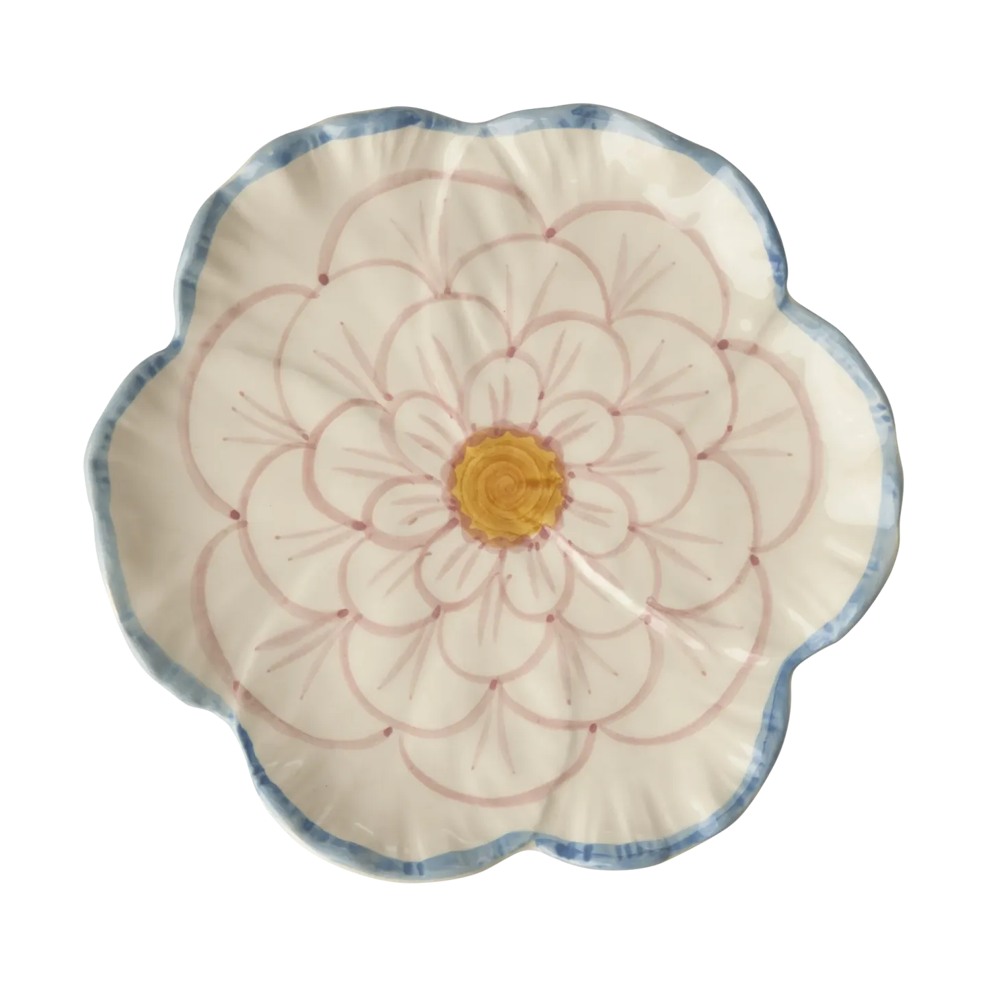 RICE Rice Flower Teller Ø19,5 cm Blue border