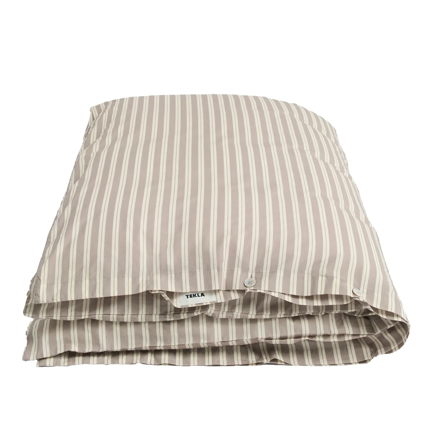 Tekla - Percale, Double Duvet Cover, Clay Stripes, 220X220 - Påslakan - Beige - Bomull