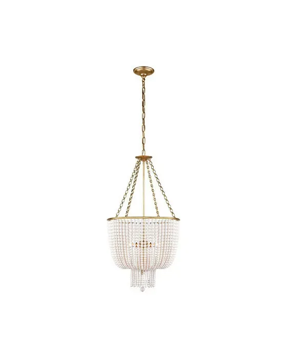 Jacqueline Chandelier Antique Brass/White Acrylic