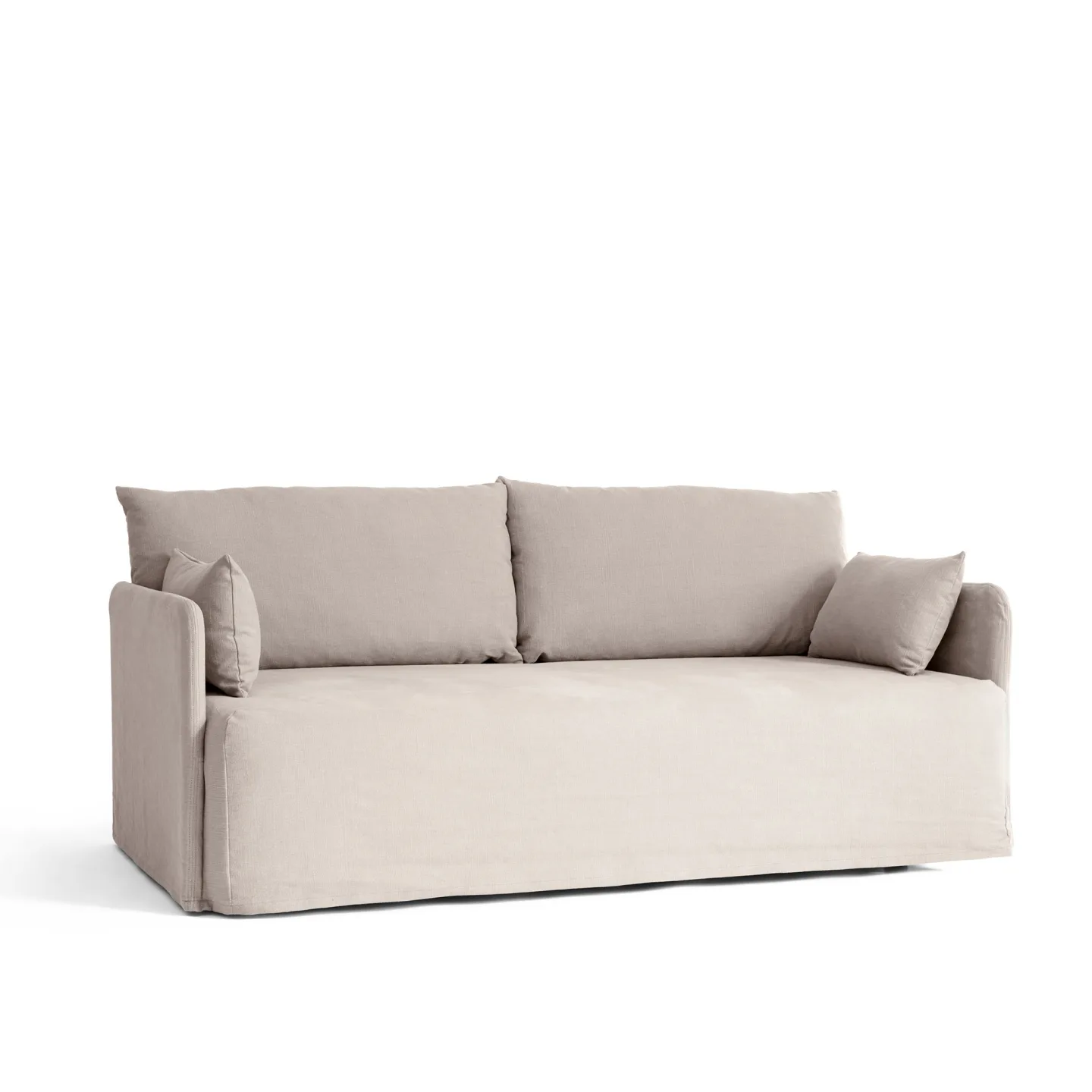 Audo Copenhagen - Offset 2-Seater With Loose Cover Fabric Audo Linen Oat - Soffor - Norm Architects - Beige - Linne