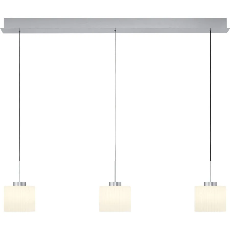 Pendellampe Elli Silber Aluminium/Eisen 110 cm - Farbe: Aluminium eloxiert - LED - Lichtfarbe: Warmweiss - LED Energiesparlampen