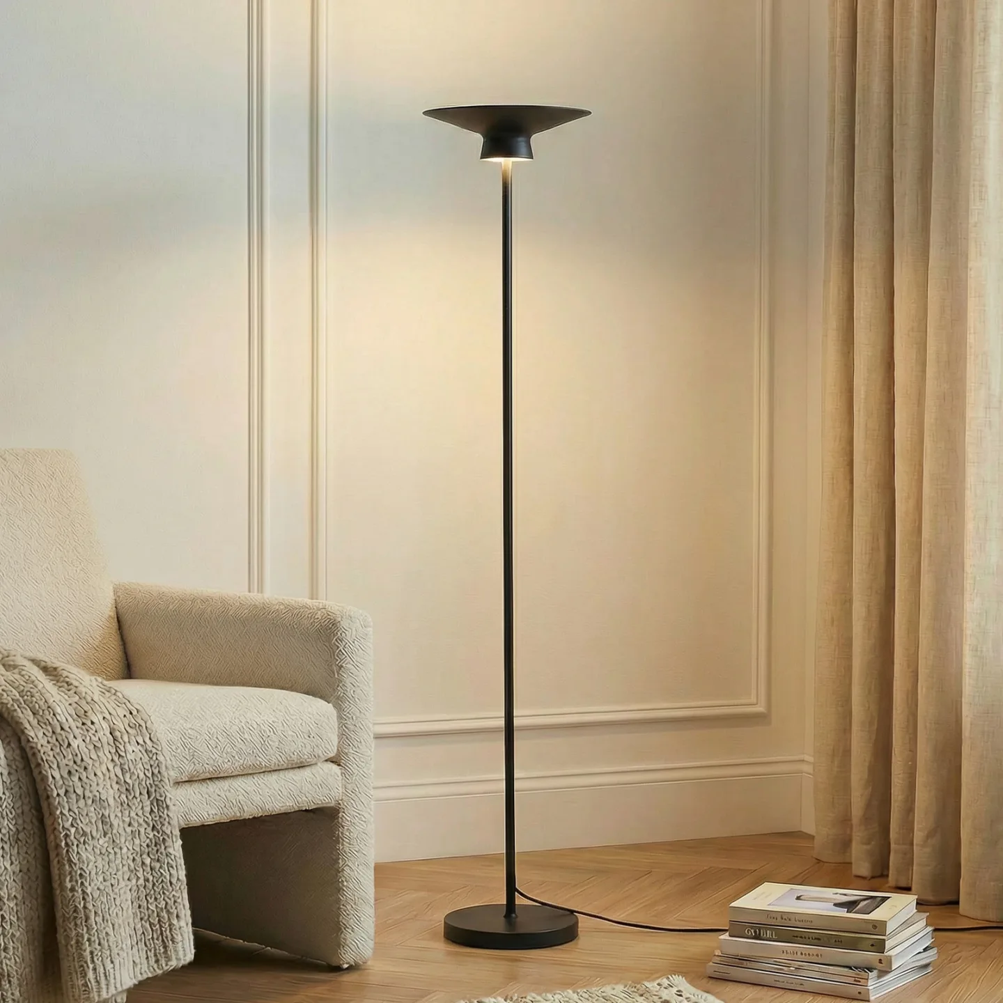 Norvind LED-gulvlampe 1 lyskilde svart metall - Lindby - Spisestue - Moderne - Med en lyskilde
