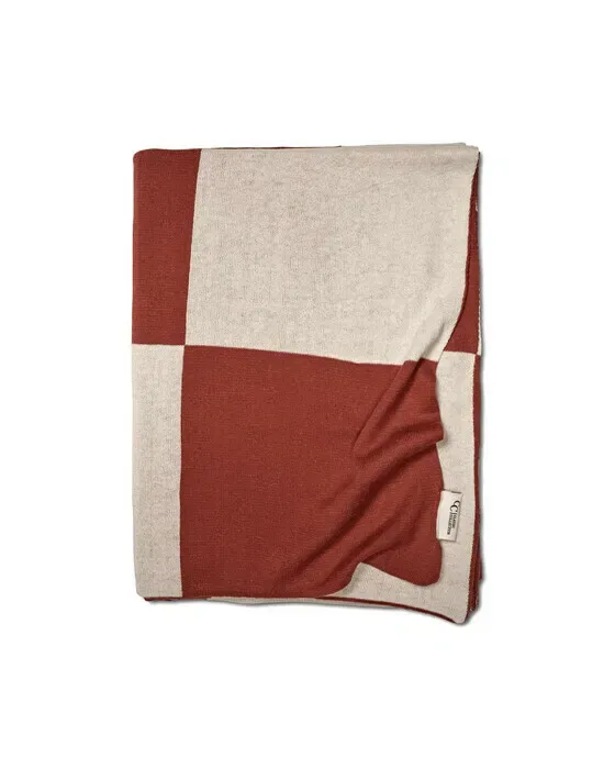 Square plaid dark terracotta