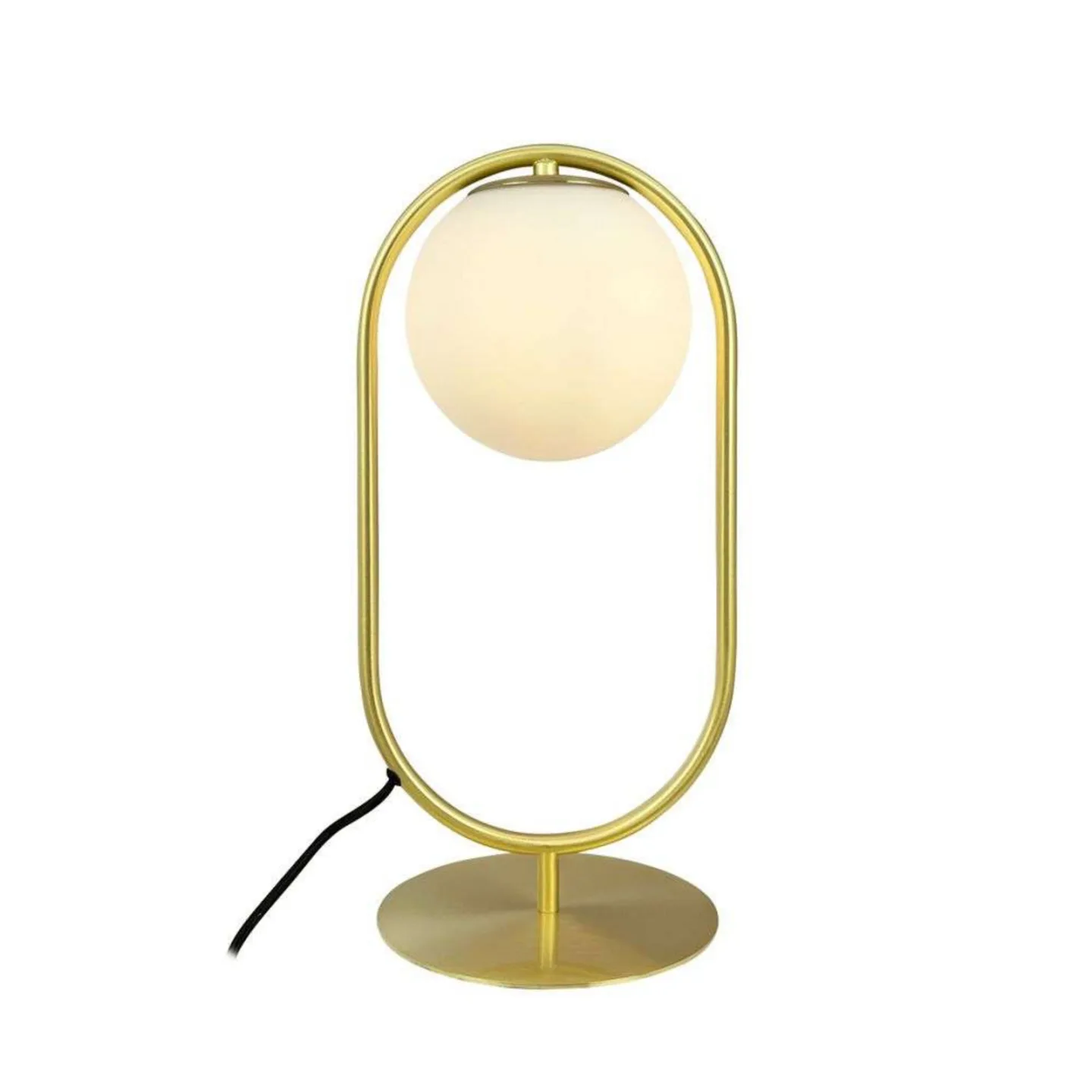Reims bordlampe, messing/hvit - Dyberg Larsen - Stue - Skandinavisk - Med en lyskilde