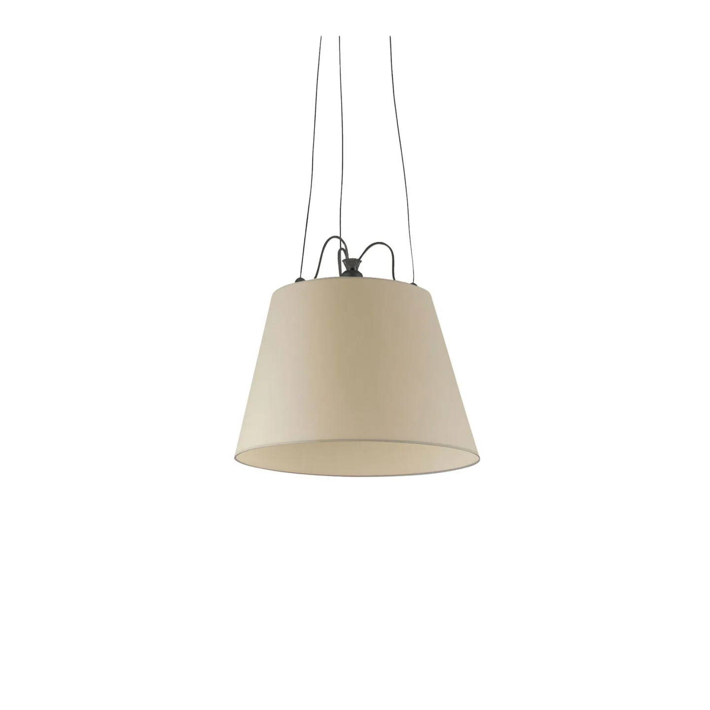 Artemide - Tolomeo Mega Pendellampa, Skärm i Pergamentpapper Ø 42 cm, Svart - Pendellampor - Giancarlo Fassina,Michele De Lucchi - Svart