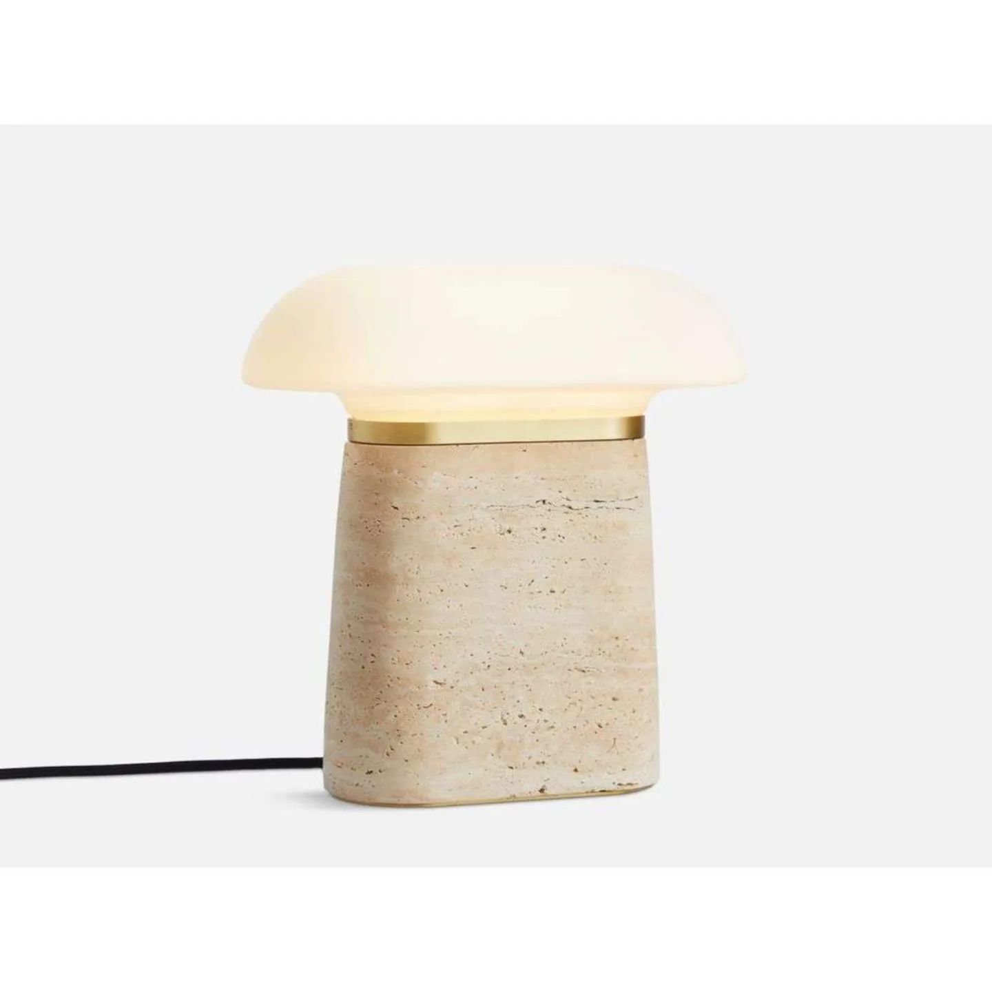 Nova Tischleuchte Ivory Travertine/Opal - Woud - Wohnzimmer - Stein