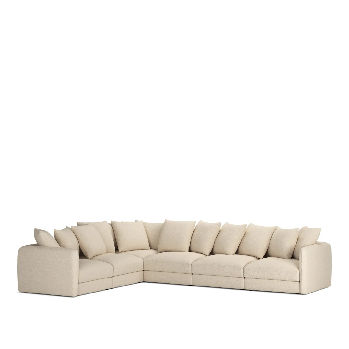 NOGA - Pavarotti 6-Seater Corner, Fixed Cover, Cushion Variant 01, Lucinasco 20 - Soffor - Beige