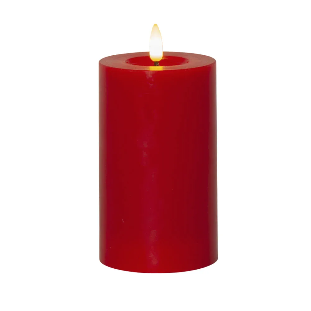 Led Blockljus flytande vax Röd 15 cm