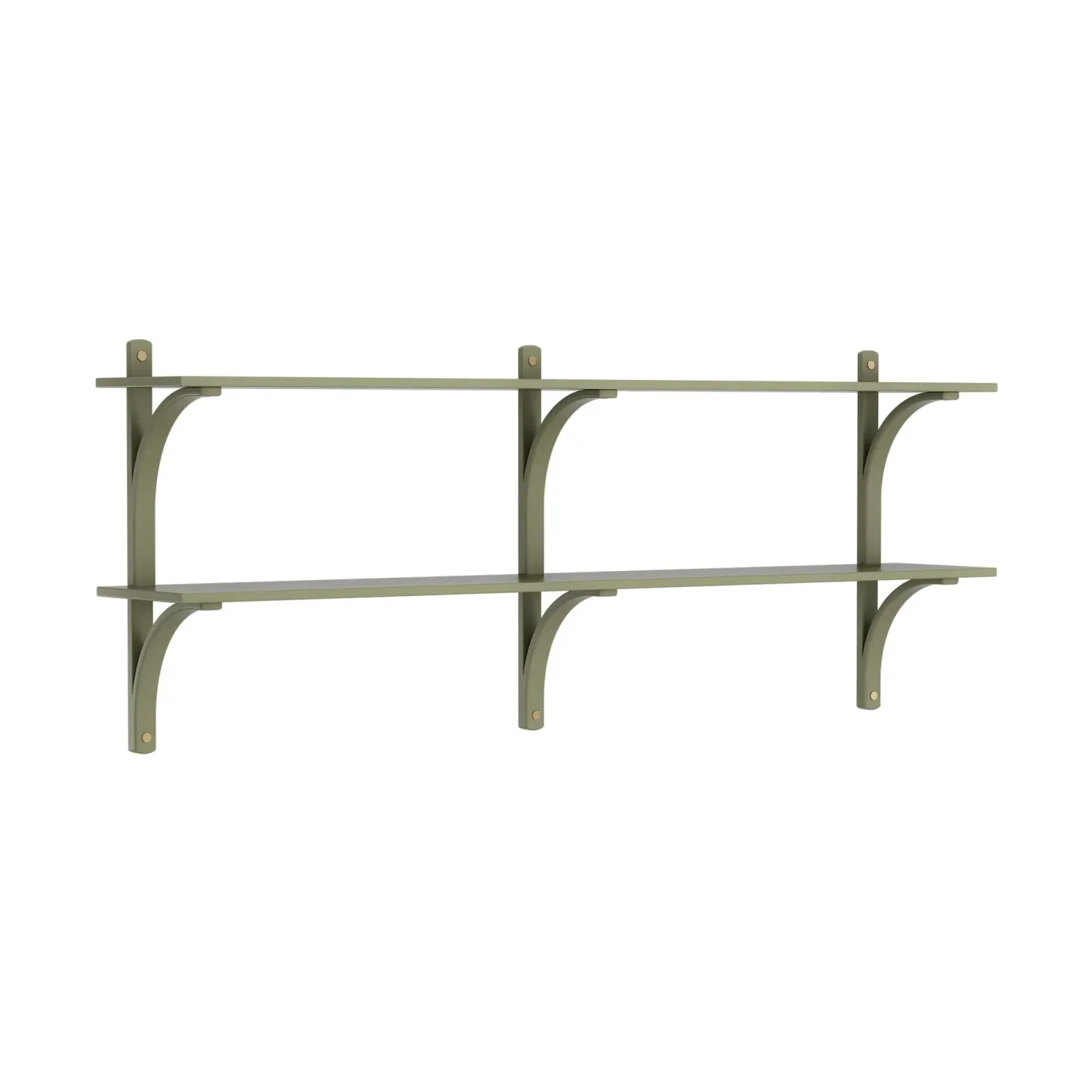 Swedese Levi hylla Moss green-mässing, 2 hyllplan, 180 cm
