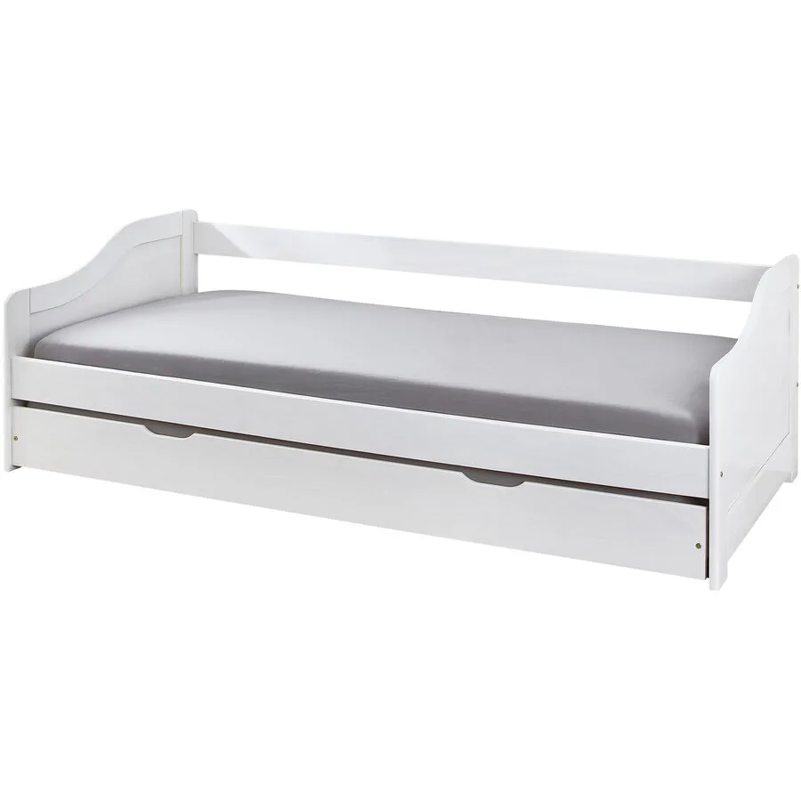 Bett Yani Weiss Kiefer Massivholz 90 x 200 cm